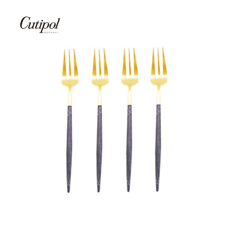 葡萄牙 Cutipol | GOA /  蓝金 17CM 水果三叉 四件组 - 餐刀/叉/匙组合 - 不锈钢 蓝色