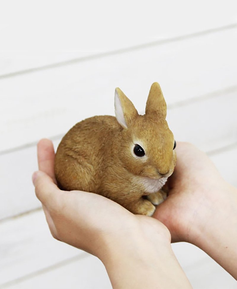 日本Magnets 拟真动物系列 超可爱小兔子蹲地上存钱筒-现货 - 其他 - 树脂 咖啡色