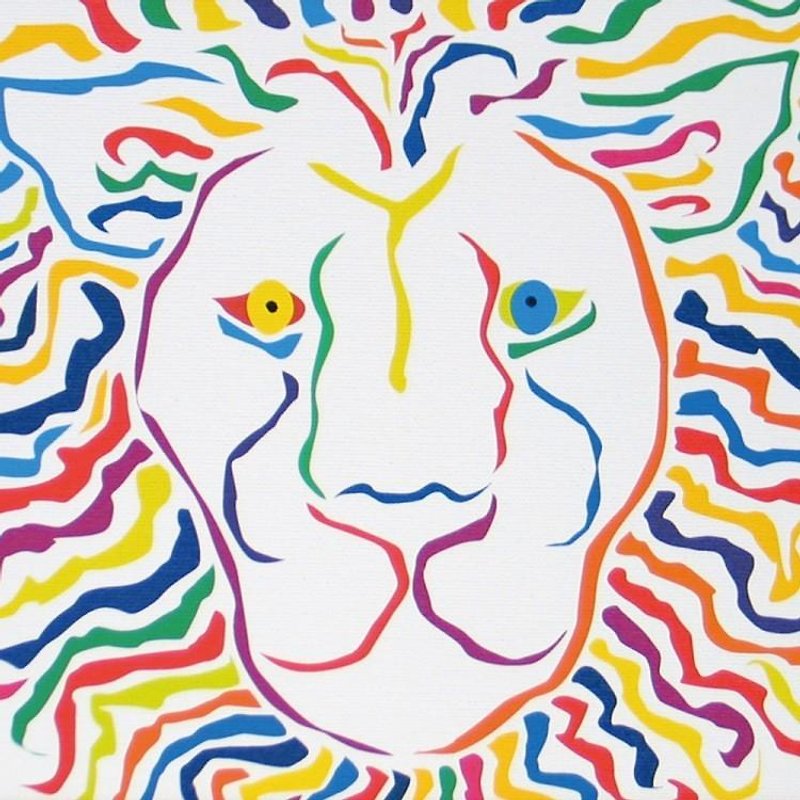 絵画　イラスト　アート　ライオン　獅子　LION　白　A4-k - 海报/装饰画/版画 - 其他材质 多色