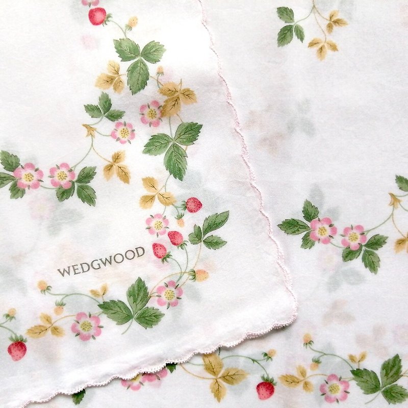 WEDGWOOD 樱桃木复古手帕 20 x 19.5 英寸 - 丝巾 - 棉．麻 粉红色