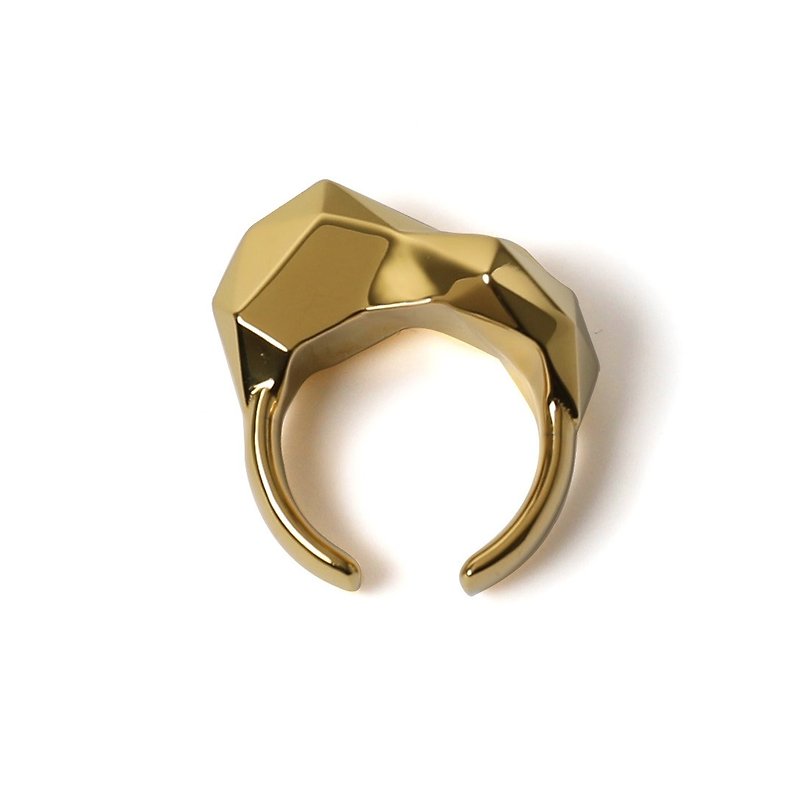 CRYSTALIZED 金色 几何多边形指环 - 戒指 - 其他金属 金色