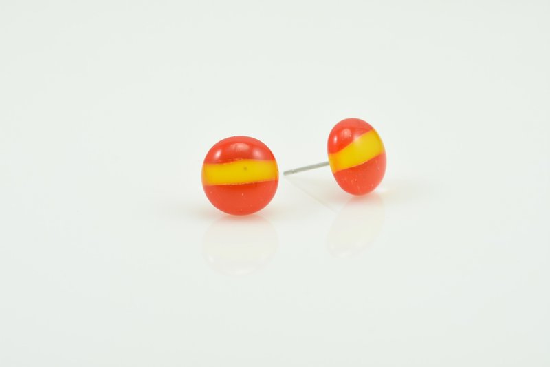 国旗耳环系列-西班牙 - 耳环/耳夹 - 玻璃 多色