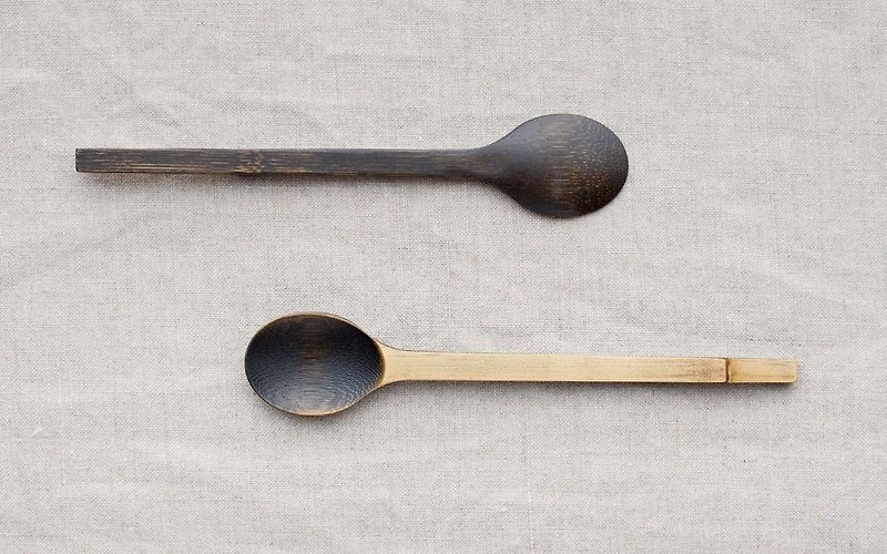 小さな竹のスプーン　拭き漆　黒漆 - 筷子/筷架 - 木头 黑色