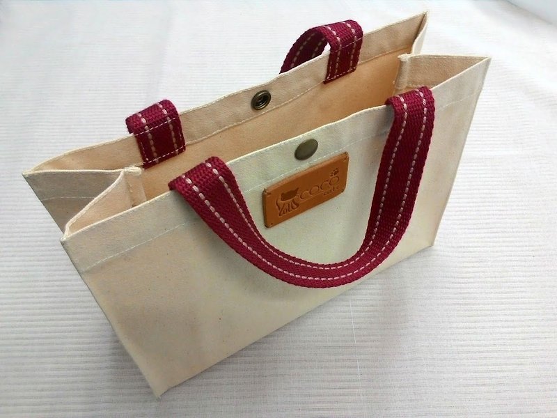 无印帆布中提袋包(印刷 蝶谷巴特 素材) SAL02 - 手提包/手提袋 - 棉．麻 