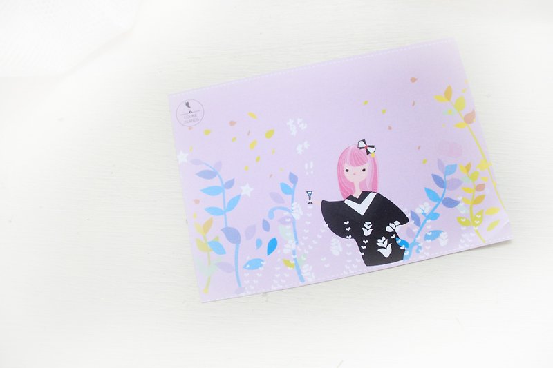 花漾甜美毕业祝福卡片 & 品牌限定插画卡片 - 卡片/明信片 - 纸 粉红色