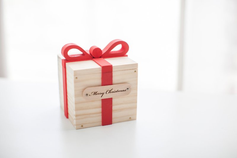 定制化七夕情人节生日礼物原木手作礼物盒 - 订制姓名刻字 小款 - 收纳用品 - 木头 红色