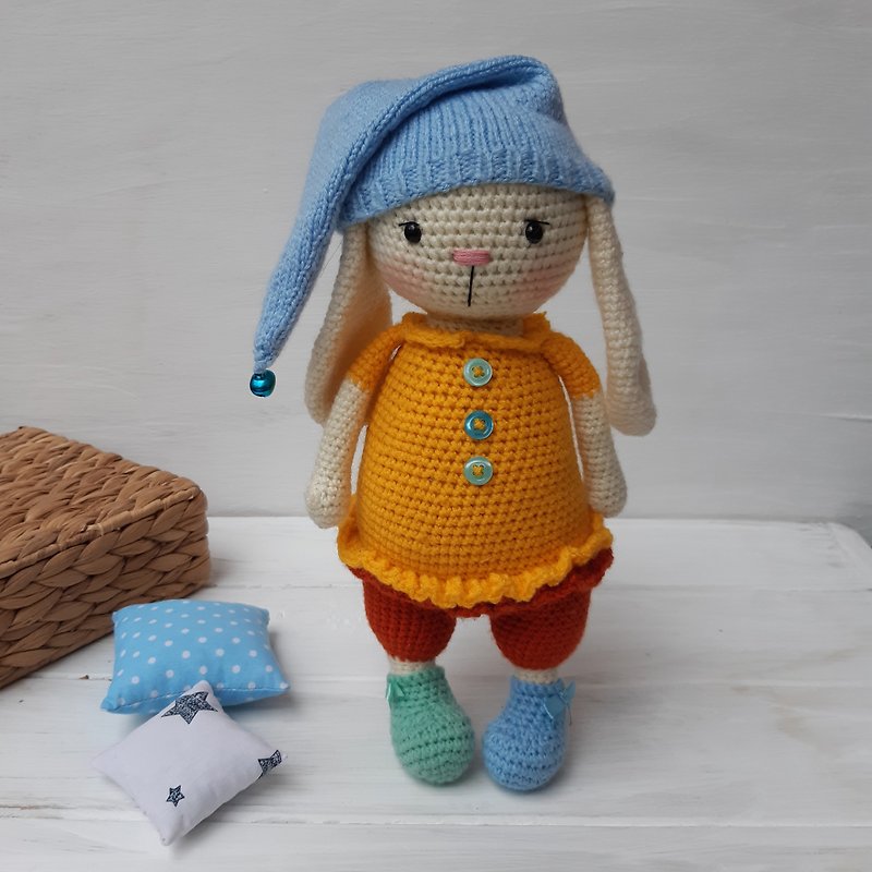 手工钩针兔子兔子复活节兔子兔子玩具毛绒玩具动物毛绒玩具 - 玩具/玩偶 - 其他材质 多色