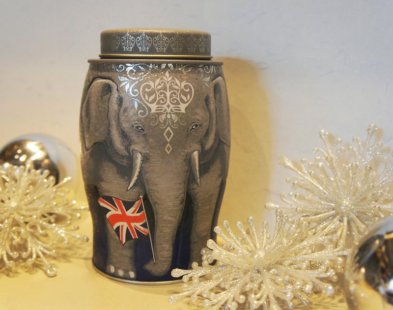 【母亲节礼盒】皇室荣耀大象茶罐(英式早餐茶/40个圆片茶包) - 茶 - 新鲜食材 银色