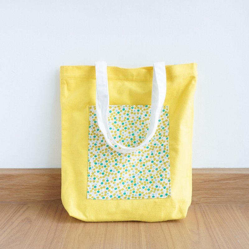 Keb Reab Canvas Tote Bag - Summer Yellow - 手提包/手提袋 - 棉．麻 黄色