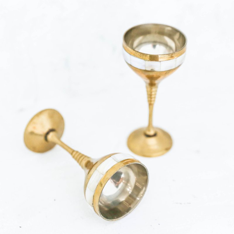 栖仙 SECLUSION OF SAGE / 1920s印度黄铜_螺纹列酒杯 - 摆饰 - 其他金属 金色