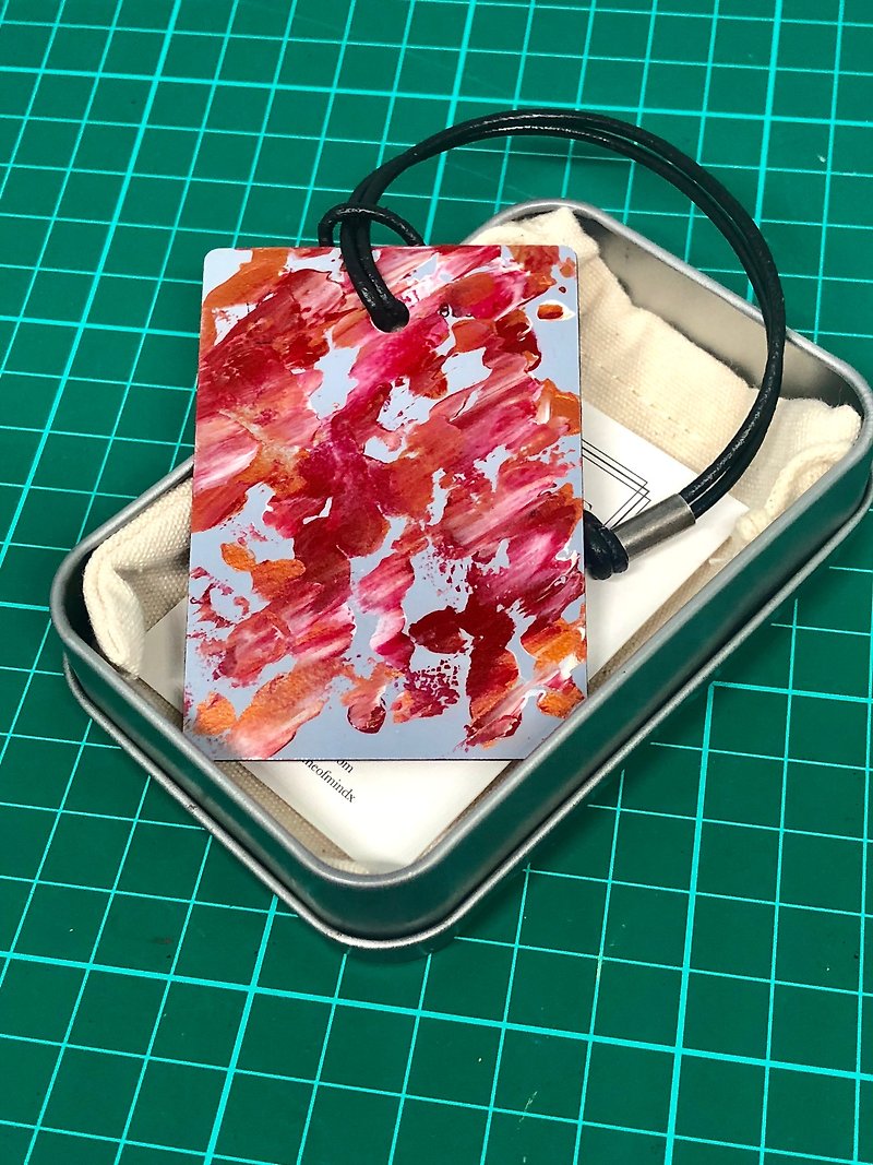 手绘抽象艺术环保木牌吊饰 Abstract Portable Wood Art _12 - 吊饰 - 环保材料 红色