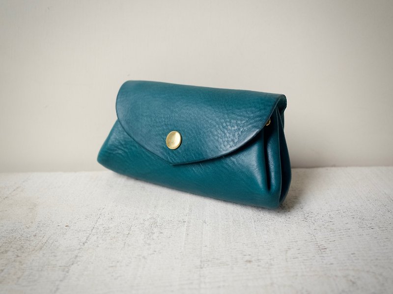 コロコロ財布　イタリアンレザー　fave　ターコイズブルー　Mサイズ - 零钱包 - 真皮 蓝色