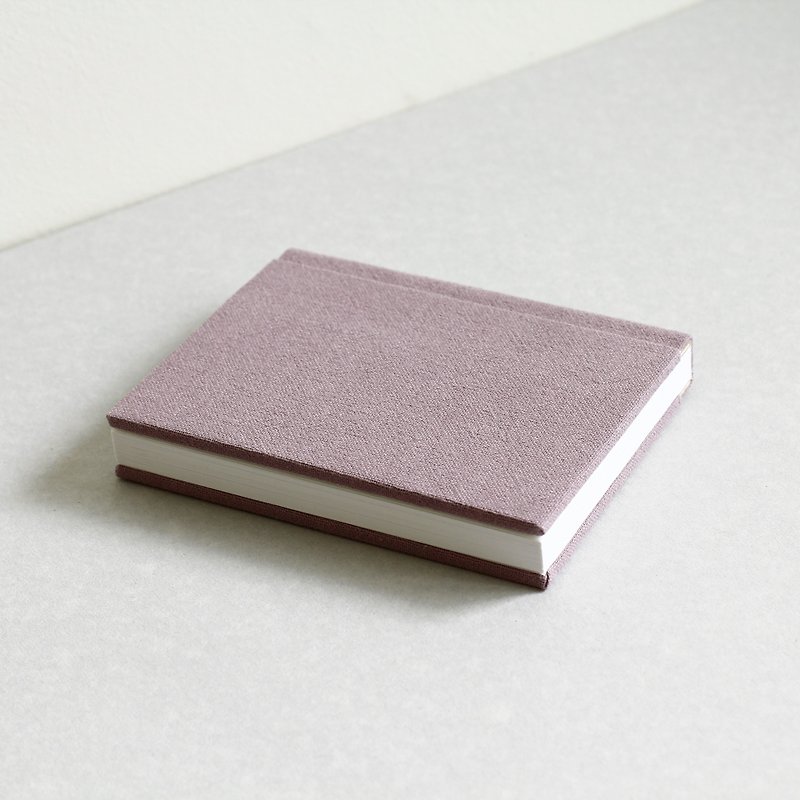 素色棉麻布面笔记本- 暗玫瑰 (小) - 笔记本/手帐 - 纸 粉红色