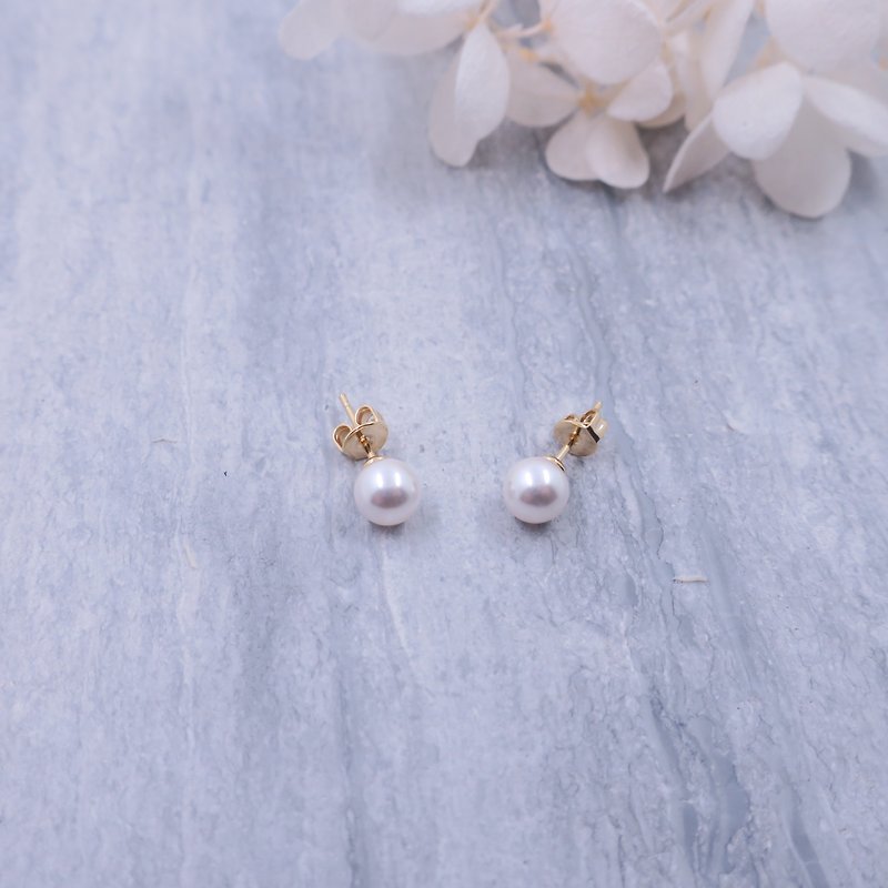 日本进口耳针 纯白色小果子 施华洛世奇水晶珍珠 简约耳针 - 耳环/耳夹 - 宝石 白色