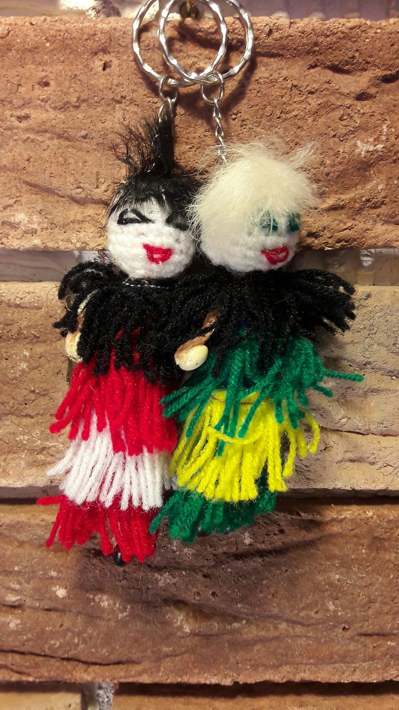 Ukuku夫妇 2 - 红色和绿色 - 钥匙链/钥匙包 - 羊毛 多色