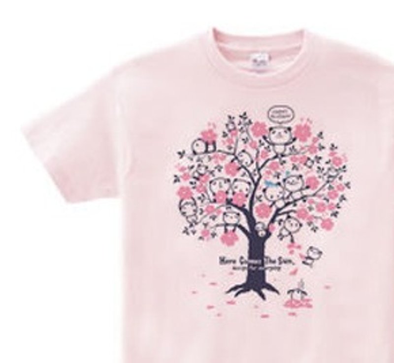 チェリーブロッサム・パンダ　WS～WM•S～XL　Tシャツ【受注生産品】 - 中性连帽卫衣/T 恤 - 棉．麻 粉红色