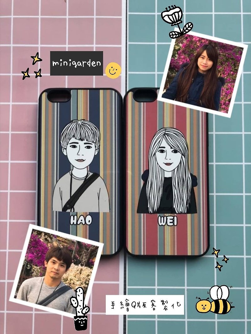 【包邮】韩版简约手绘壳  Q版绘制您的纪念礼物 - 手机壳/手机套 - 其他材质 