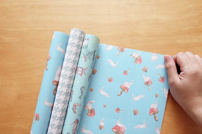 Reusable Wrapping papers (Collection 12) : Set of 3 - 包装材料 - 纸 蓝色