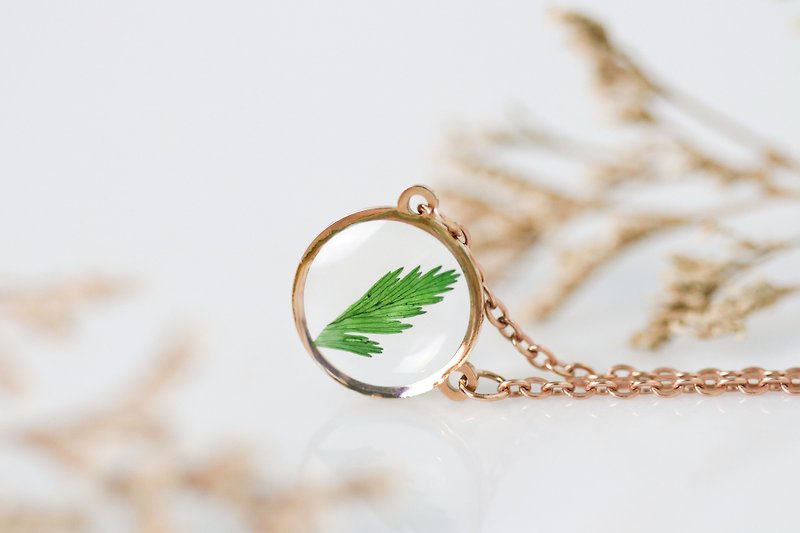 Necklace rose gold (fern) - 项链 - 玫瑰金 绿色