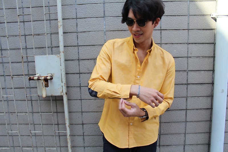 shirt is yellow color oxford fabric. - 男装衬衫 - 棉．麻 黄色
