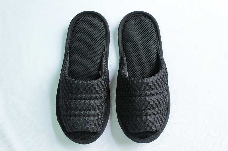AC RABBIT-低均压室内机能气垫拖鞋 (SP-1602)减压 舒适 台湾制造 - 室内拖鞋 - 聚酯纤维 黑色