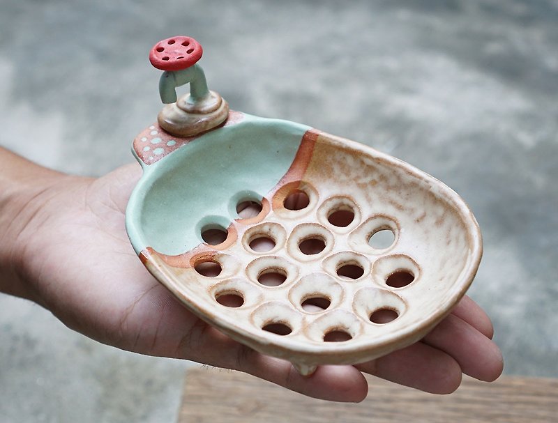  Soap dish , handmade ceramic - 肥皂/手工皂 - 陶 蓝色