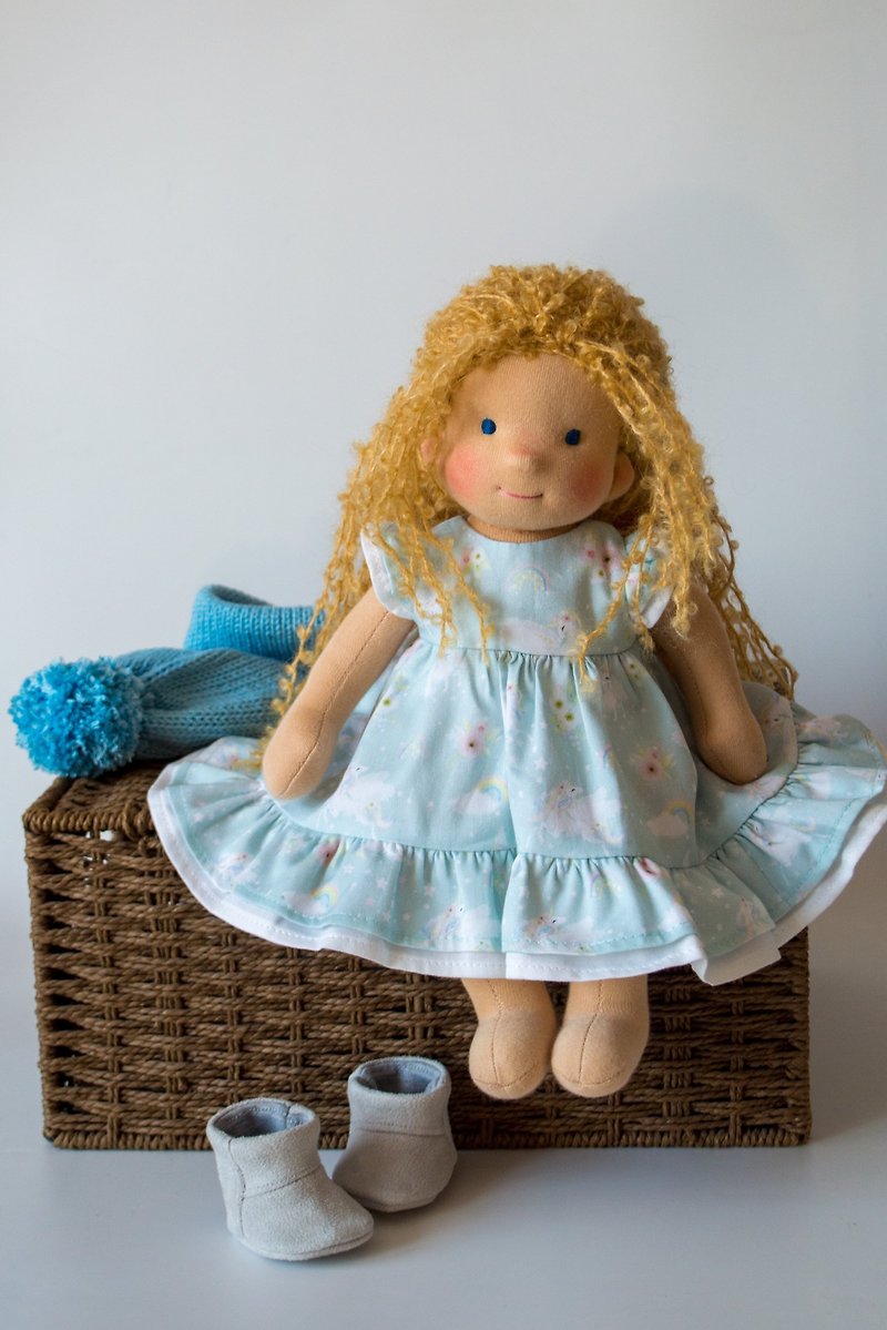 Waldorf 娃娃女孩 12 英寸（30 厘米）- 准备发货 Steiner 软娃娃 - 布娃娃 - 玩具/玩偶 - 棉．麻 
