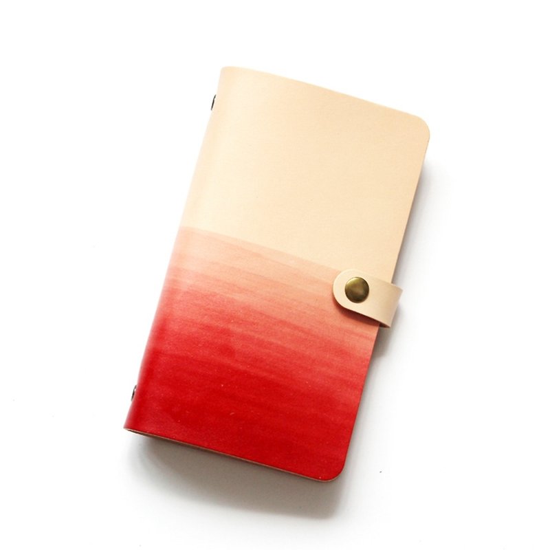 留白红色A6 牛皮本子日记本记事本创意活页本 皮革笔记本手帐本 - 笔记本/手帐 - 真皮 红色