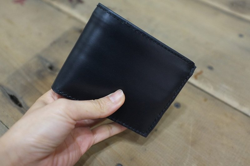 深深蓝 三折式相片短夹 - 皮夹/钱包 - 真皮 黑色