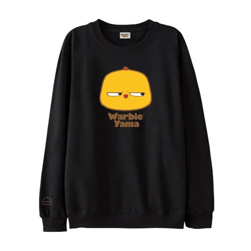 Warbie appliqué sweatshirt : Black - 中性连帽卫衣/T 恤 - 棉．麻 黑色