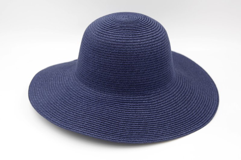 【纸布家】欧式波浪帽(深蓝)纸线编织 - 帽子 - 纸 蓝色