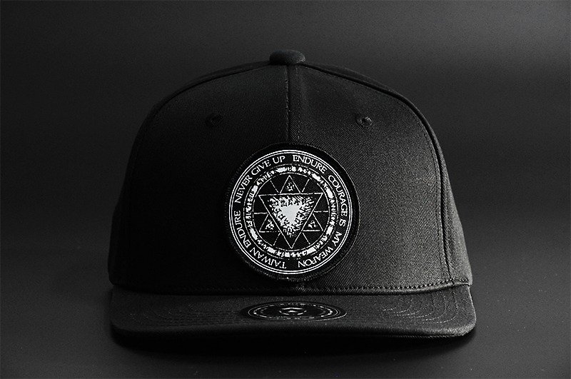 Hexagon magic symbols黑色斜纹棒球帽 - 帽子 - 棉．麻 