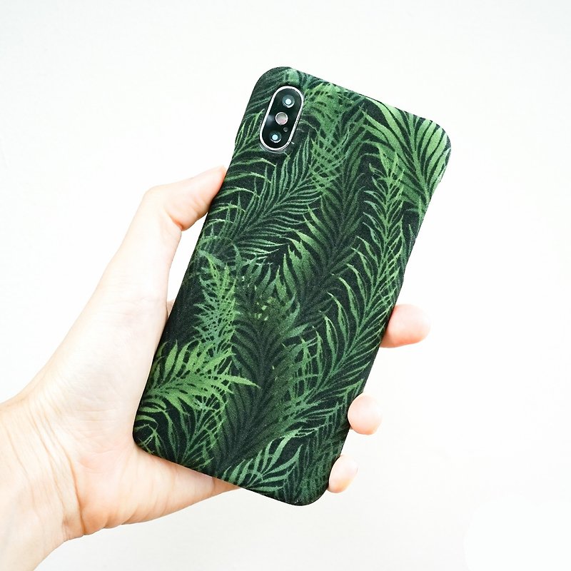 Green leaves -Fabric phone case - 手机壳/手机套 - 棉．麻 绿色