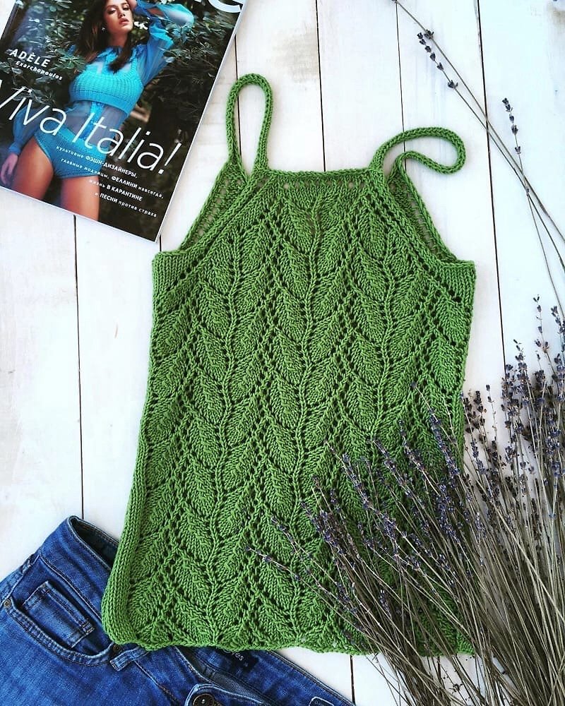 Handmade knitted summer sweater Knit Top openwork top boho top - 女装上衣 - 棉．麻 