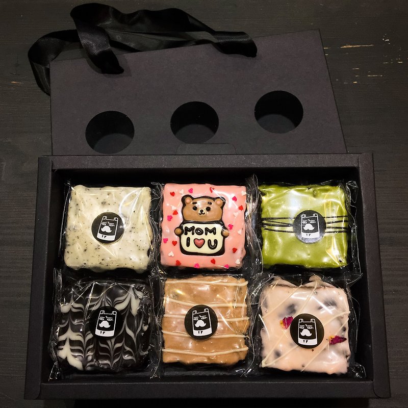 咖啡小熊礼盒-6块(小熊立牌可定制) - 蛋糕/甜点 - 新鲜食材 多色