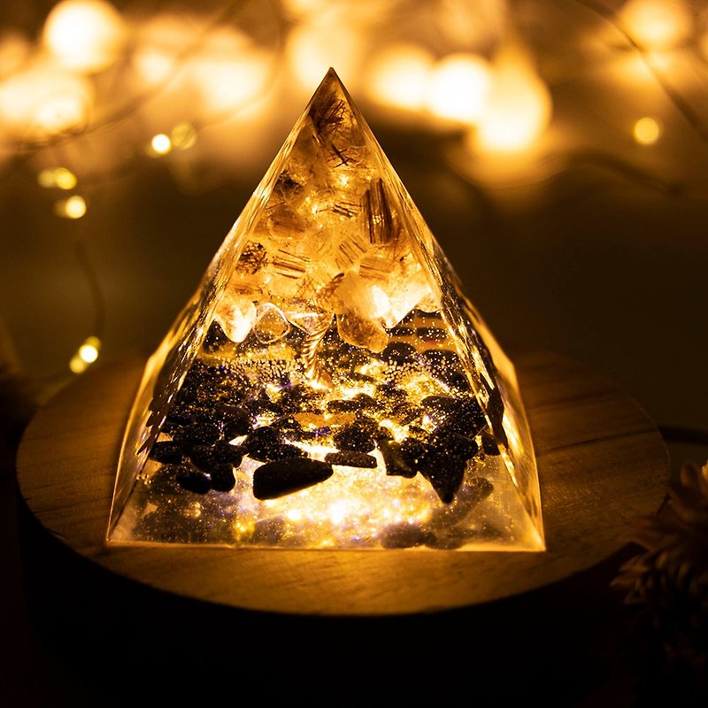 金字塔奥根塔Orgonite水晶生命之树脉轮助眠冥想能量铜发晶黑曜石 - 其他 - 树脂 