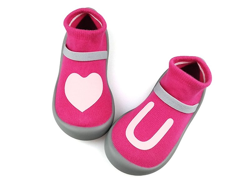 【Feebees】CIPU联名系列_爱你U_桃 (学步鞋 袜鞋 童鞋 台湾制造) - 童装鞋 - 其他材质 红色