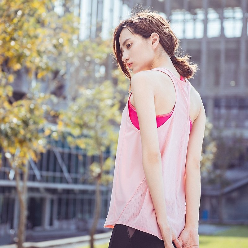 【MACACA】对流背心罩衫- ASA1162 粉红 - 女装瑜珈服 - 聚酯纤维 粉红色
