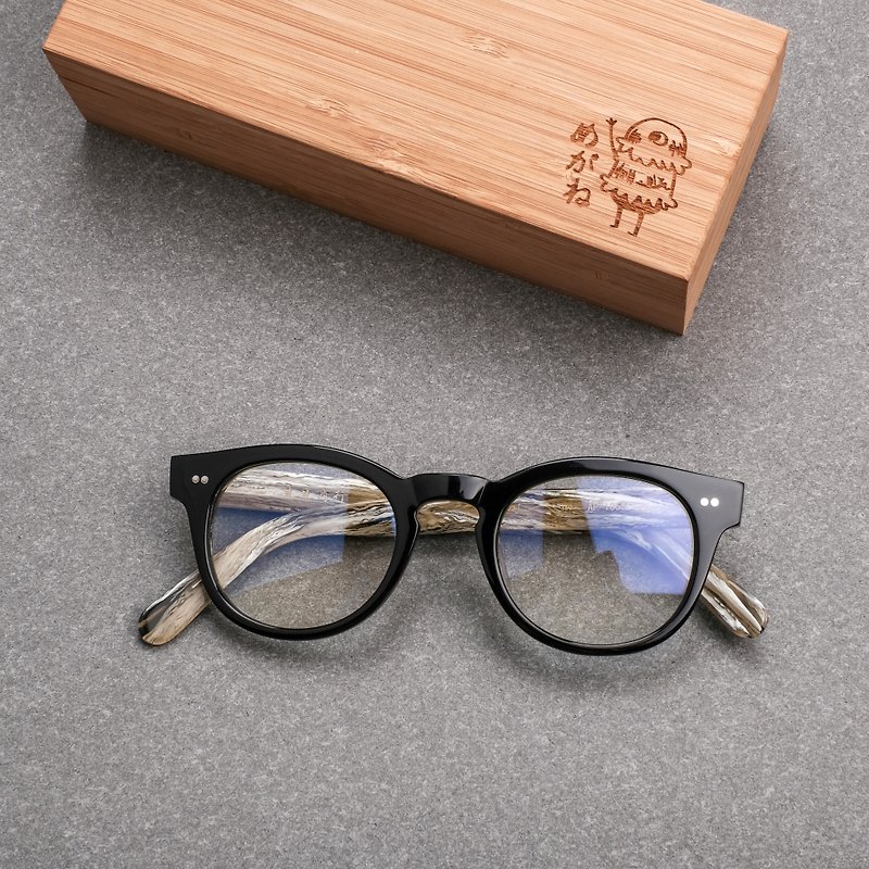 韩国复古圆框 黑色大理石渐层 意大利板材 眼镜 镜框 - 眼镜/眼镜框 - 其他材质 黑色