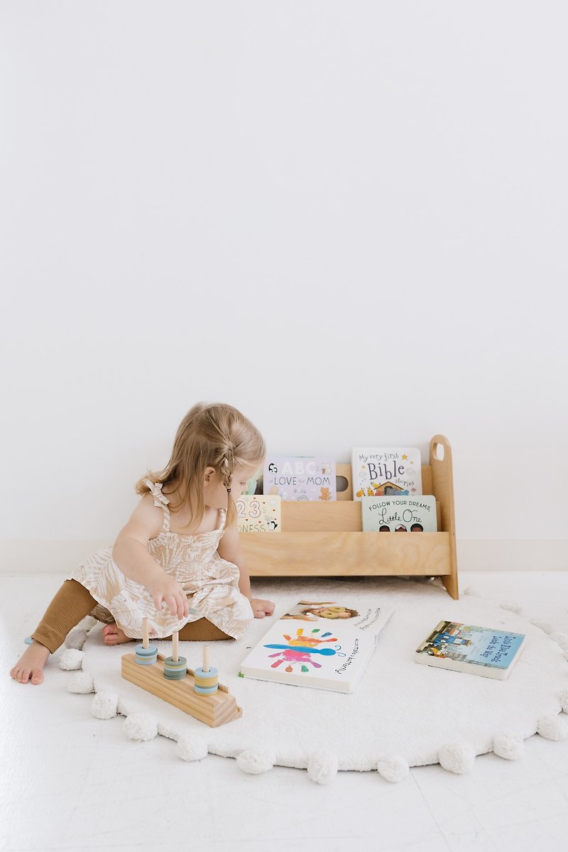 蒙台梭利幼儿园木制书架 - 幼儿家具，儿童书柜 - 儿童家具 - 木头 透明