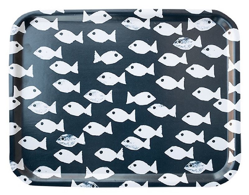 长方型托盘-FISH TRAY, DARK BLUE (43 X 33 cm) - 浅碟/小碟子 - 木头 蓝色