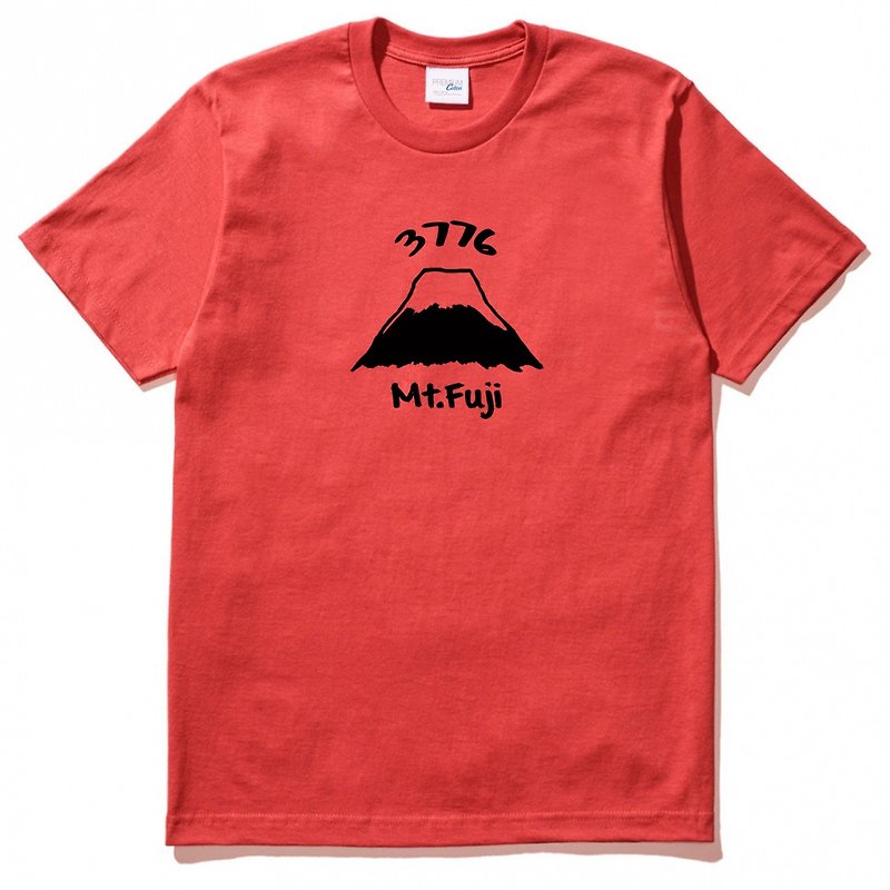 Mt Fuji 3776【现货】 中性短袖T恤 红色 富士山 日本 风景 樱花 太阳 雪 自创 品牌 文青 Hipster - 女装 T 恤 - 棉．麻 红色