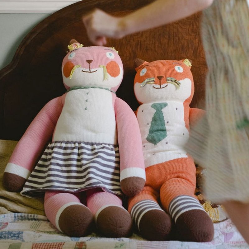 美国Blabla Kids 纯棉针织娃娃(巨型)袜子狐狸 1-05-096(限宅配) - 玩偶/公仔 - 棉．麻 粉红色