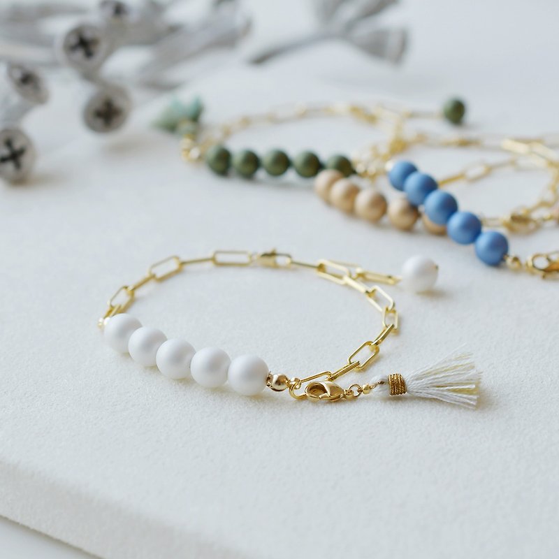 ブレスレット/ Color Pearl Bracelet - 手链/手环 - 其他材质 白色