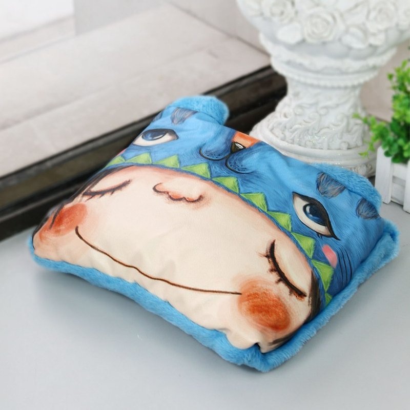 【情人节温馨礼物】蓝色小猫头毛毯枕头两用居家旅行实用礼物 - 枕头/抱枕 - 其他材质 