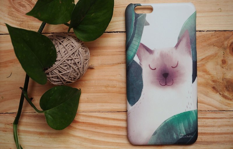 iphone case print high quality with cat leaf - 平板/电脑保护壳 - 塑料 卡其色