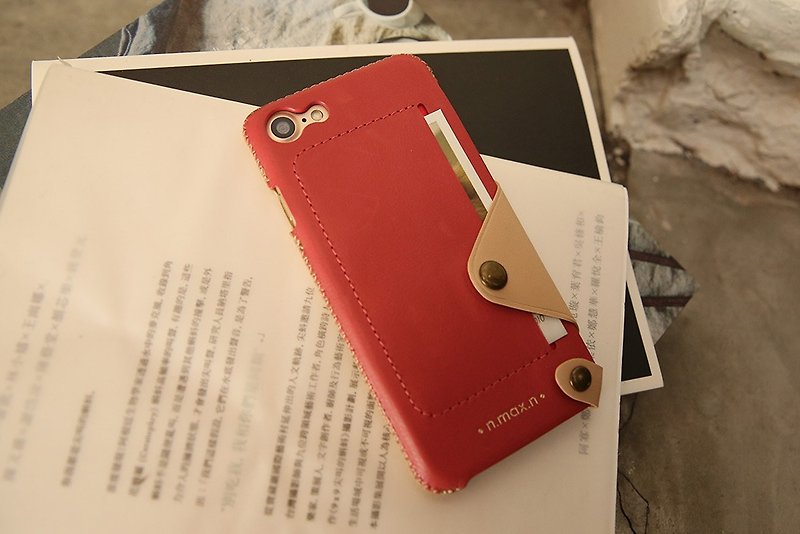 iPhone 7 iPhone 8 /4.7寸 极简系列侧入款皮革保护套-粉桃红 - 手机壳/手机套 - 真皮 红色