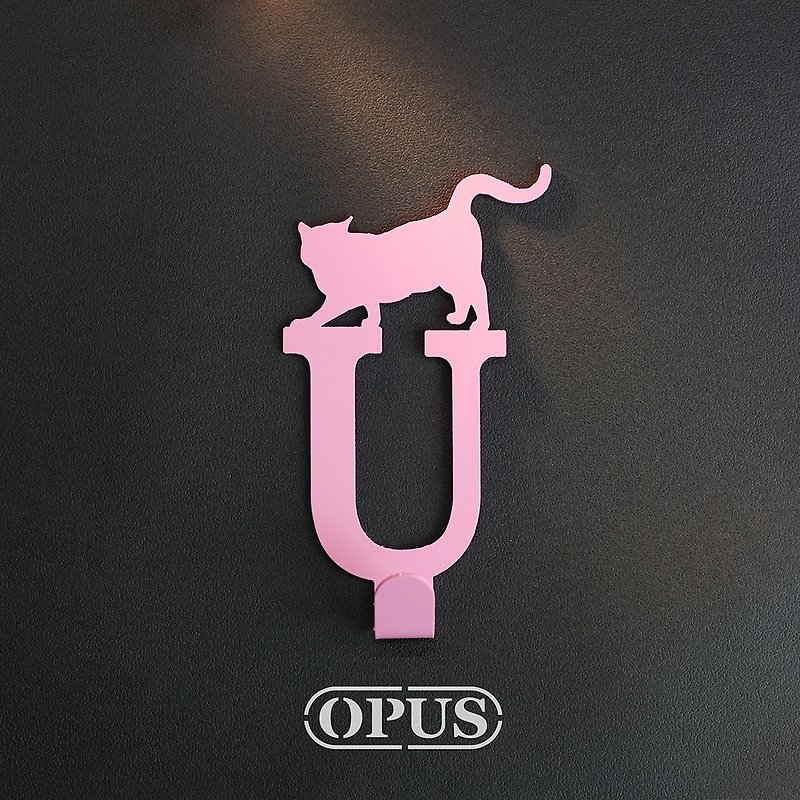 【OPUS东齐金工】当猫咪遇上字母U - 挂勾(粉红)/壁饰挂勾 - 摆饰 - 其他金属 粉红色