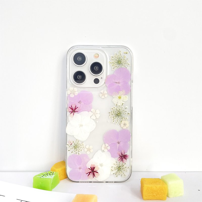蕾丝花 绣球花手作押花手机壳 适用于iPhone Samsung Sony全系 - 手机壳/手机套 - 植物．花 