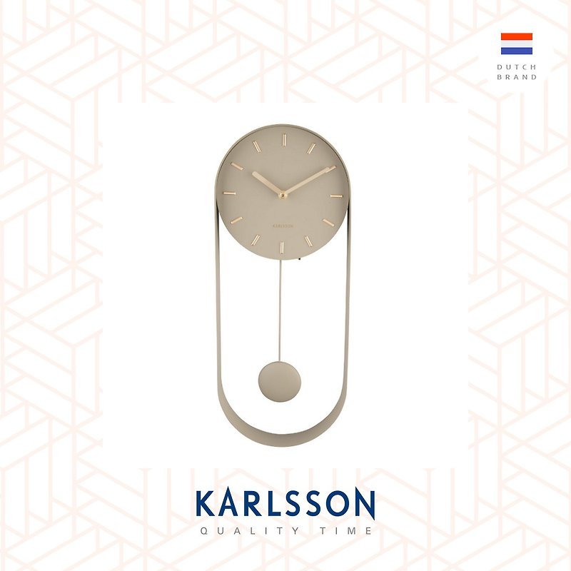 荷兰Karlsson 50cmWall clock Pendulum Charm olive green摇摆钟 - 时钟/闹钟 - 其他金属 卡其色